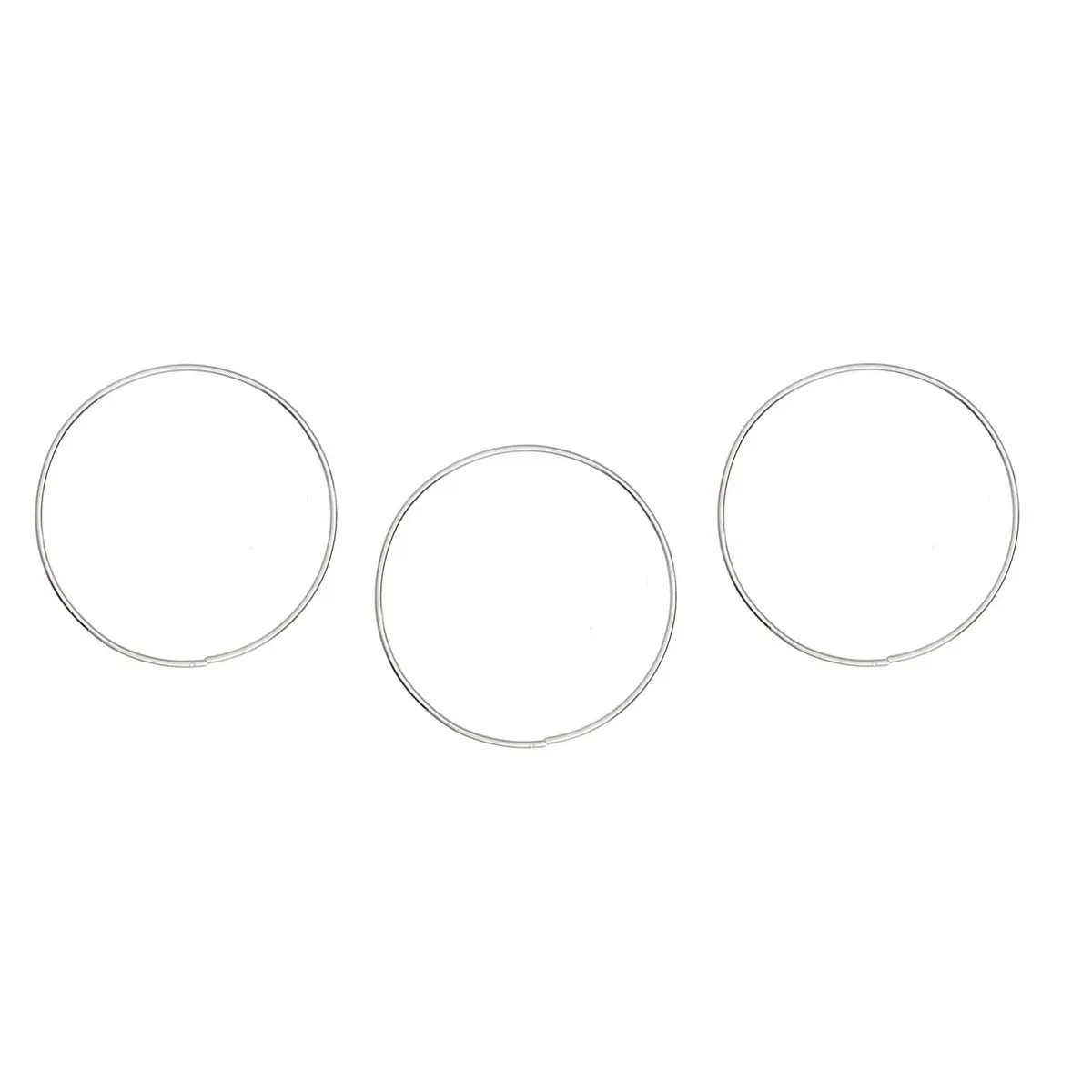 

Набор из 3 гальванизированных серебряных железных колец: гладкие металлические заготовки премиум-класса для поделок, ловцов снов, ветряных колокольчиков, венков, мандал и художественного декора