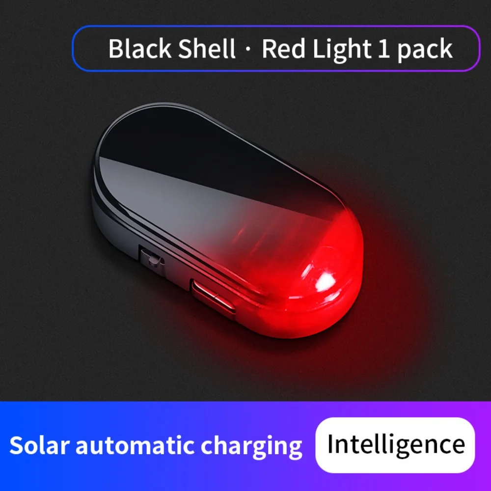 

Solar Powered Car Fake Security Light Simulated Simulated Dummy Alarm Car Security Light Wireless Warning Anti-theft