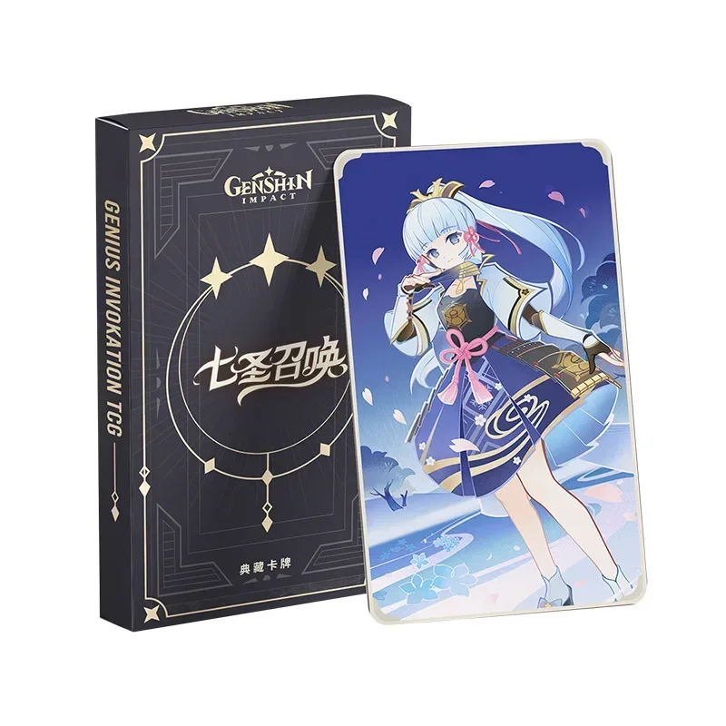 32 Pieces New Genshin Impact Genius Invokation TCG Ganyu Collei Keqing Diluc Klee Mona Noelle Character Cards for Fans Gift