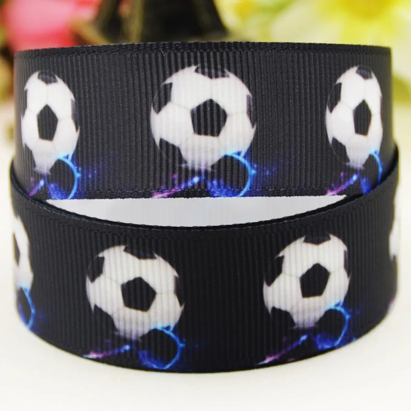 22mm 25mm 38mm 75mm Football Cartoon printed Grosgrain Ribbon party decoration 10 Yards