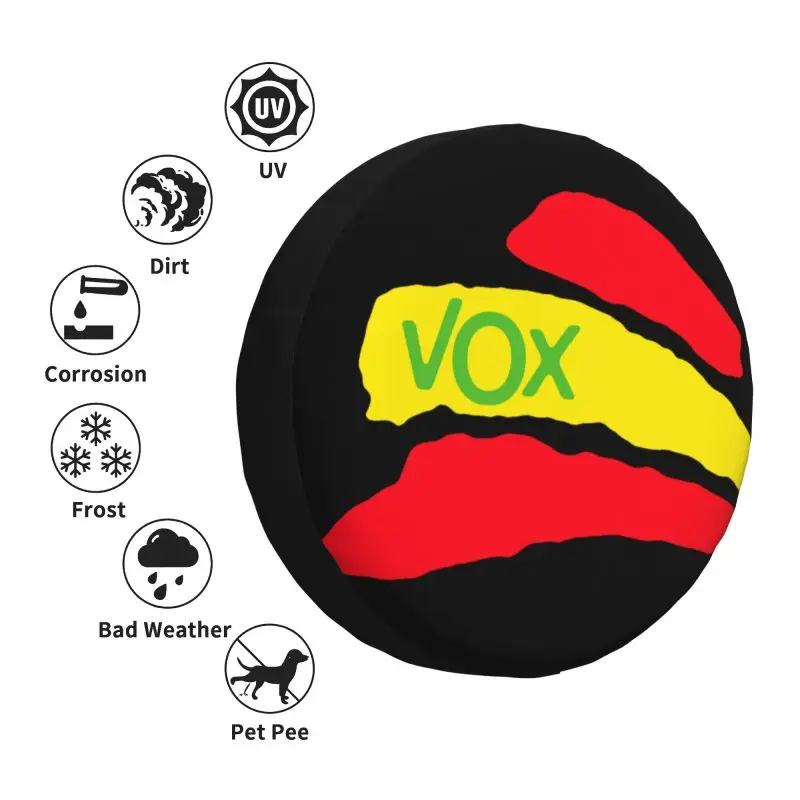 مخصص Vox العلم الإسباني غطاء الإطار الاحتياطي لهوندا CRV اسبانيا الحزب السياسي 4WD 4x4 عجلة السيارة حامي 14 "15" 16 "17" بوصة