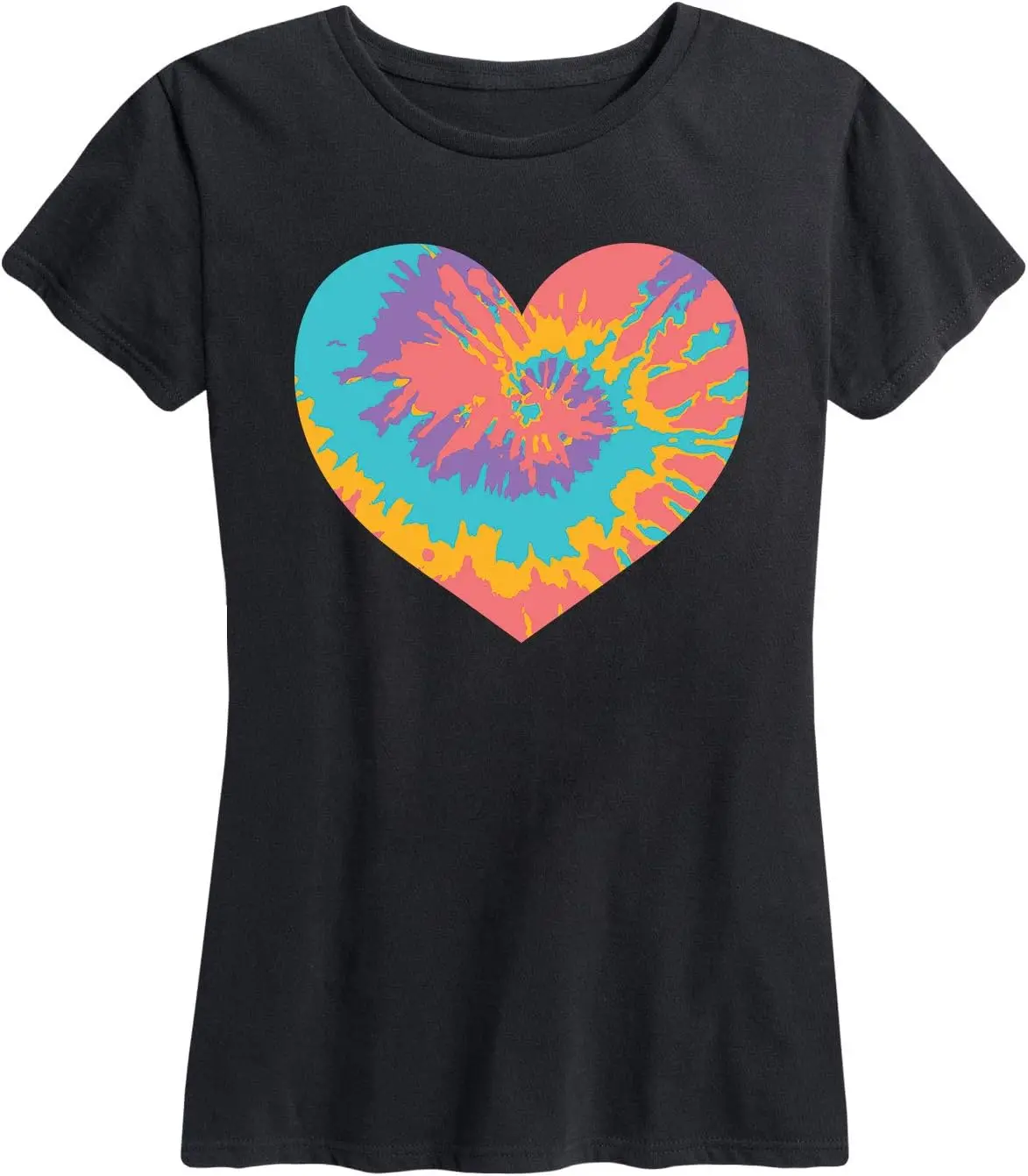 Instant Message - Tie Dye Heart - Women's Women's Short Sleeve Graphic T-Shirt