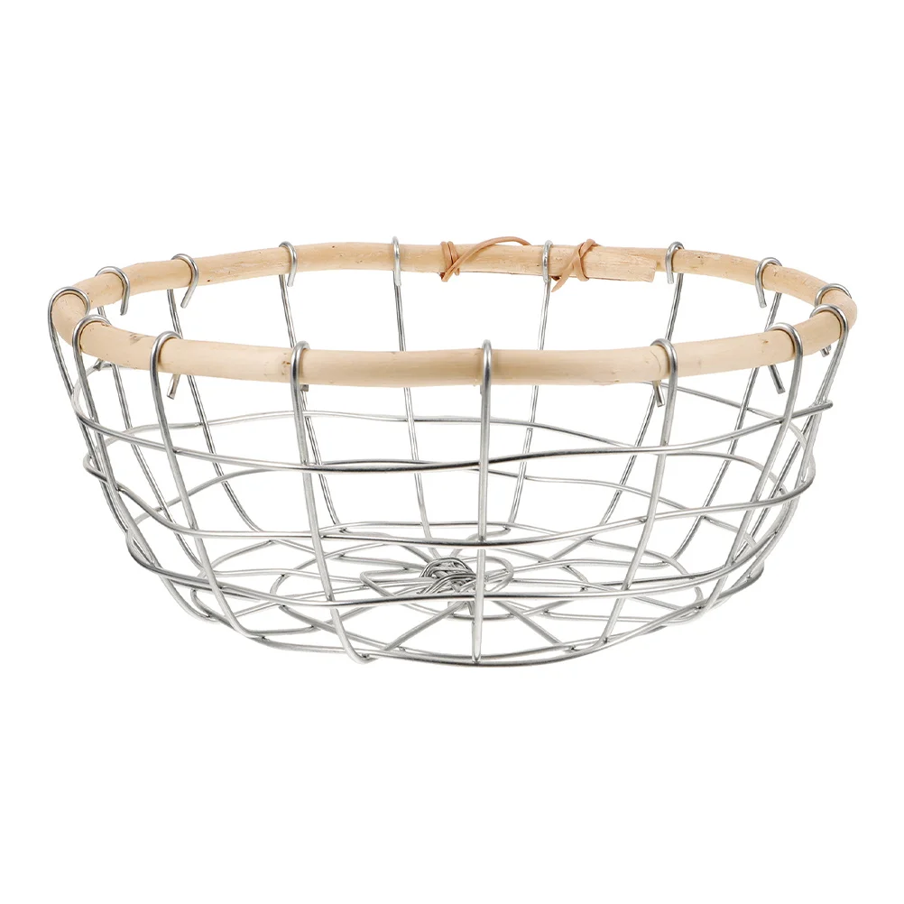 

Iron Wire Fruit Basket Compact Metal Storage Organizer For Kitchen Desktop Sundries Vegetable Bread Snack Holding