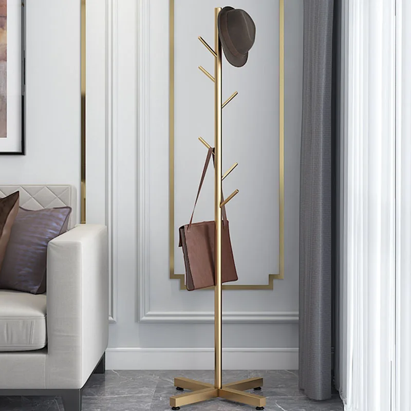 Nordic Stehend Mantel Rack Stehen Goldene Taschen Metall Moderne Kleiderbügel Boden Wohnzimmer Rack Para Ropa Halle Möbel