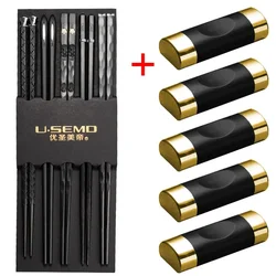 Japanese Chinese Chopsticks Food Sushi Sticks Reusable Korean Chopsticks Set Metal Alloy Tableware Palillos Chinos