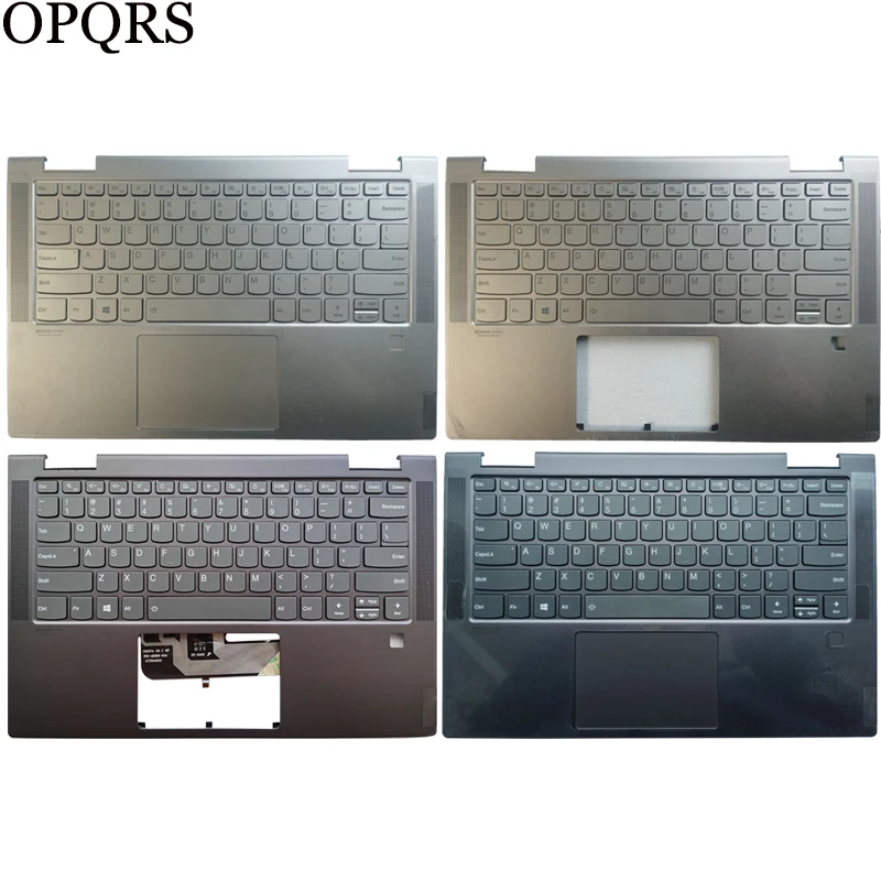 para lenovo yoga c74014 c740 14iml ingles eua teclado do portatil com apoio para as maos capa superior com furo de impressao digital novo 01