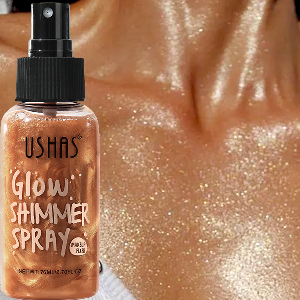 Body Shimmer Liquid Highlight, Face Legs Contour, Iluminar Iluminador, Glitter Mist Highlight, Maquiagem Impressionante, 4 cores