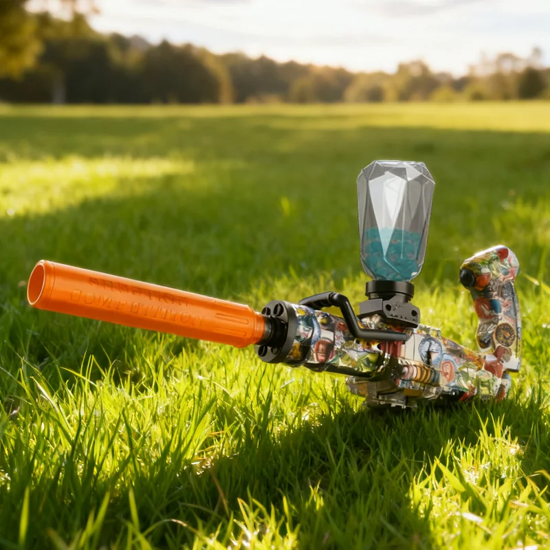 Gatling arma de brinquedo bola elétrica blaster pistola tiro esporte ao ar livre alta velocidade recarregável jogo interativo festas para adulto