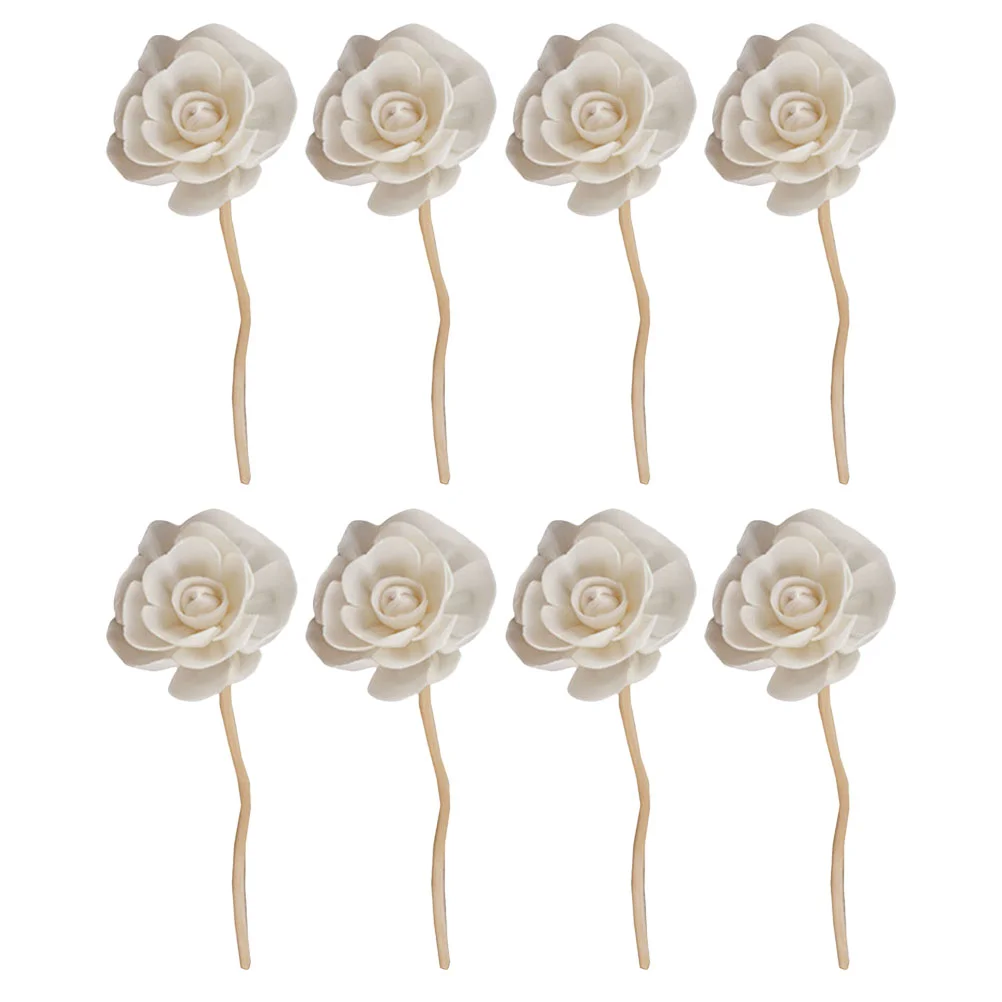 8 Pcs Rattan Sola Flower Aroma Rattans Replace Essential Oil Sticks Ivory Diffuser Tool