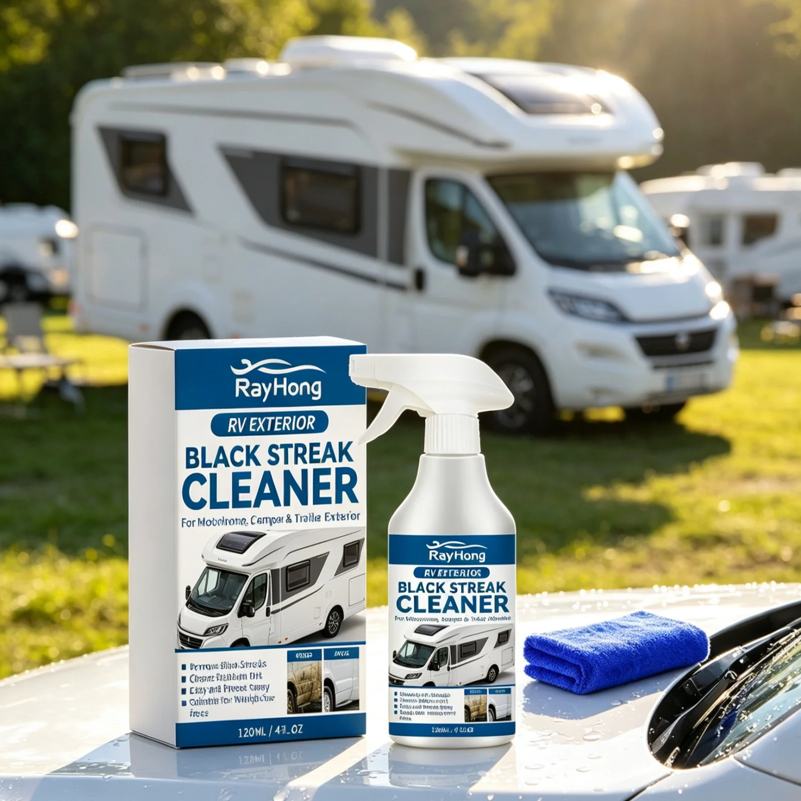 RV Sidewall Cleaner Remove Exterior Black Streak Surface Accumulated Stains Enhance Vehicle Cleanliness Paint Maintenance Spray
