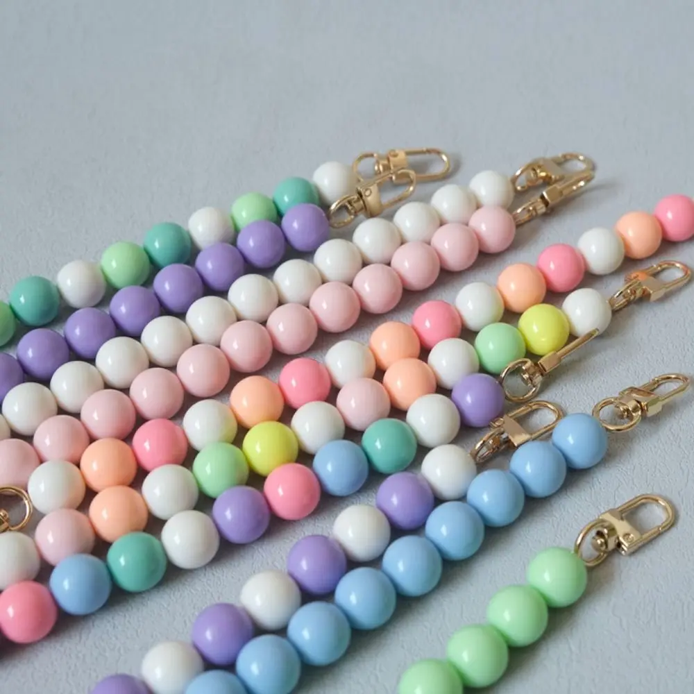 Colored Bead Handbag Chain Replaceable Bag Parts Accessories Handbag Strap Resin Phone Case Accessories Handcrafted Wristband