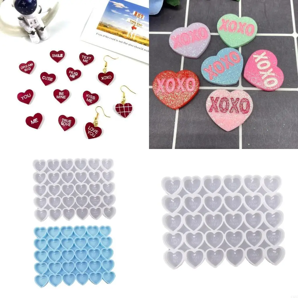 

Серьги-сердечки на День святого Валентина, силиконовая форма, подходит для изготовления серег из эпоксидной смолы своими руками,