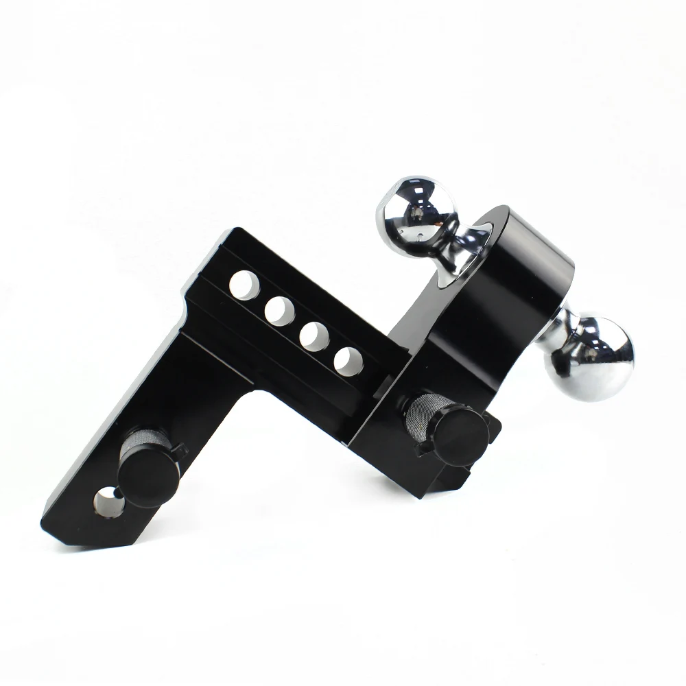 6'' Adjustable Trailer Hitch Ball Mount Tow & Stow 2-Ball Mount Fits 2-Inch  Receiver 6-Inch Drop Hitch