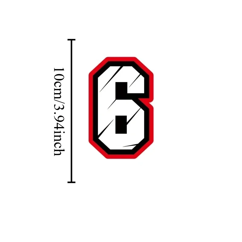2Pcs 2D Flat Red‑Border Racing Number 0‑9 Vinyl Sticker, Waterproof UV‑Resistant Decal for Car Motorcycle Helmet, Holiday Gift