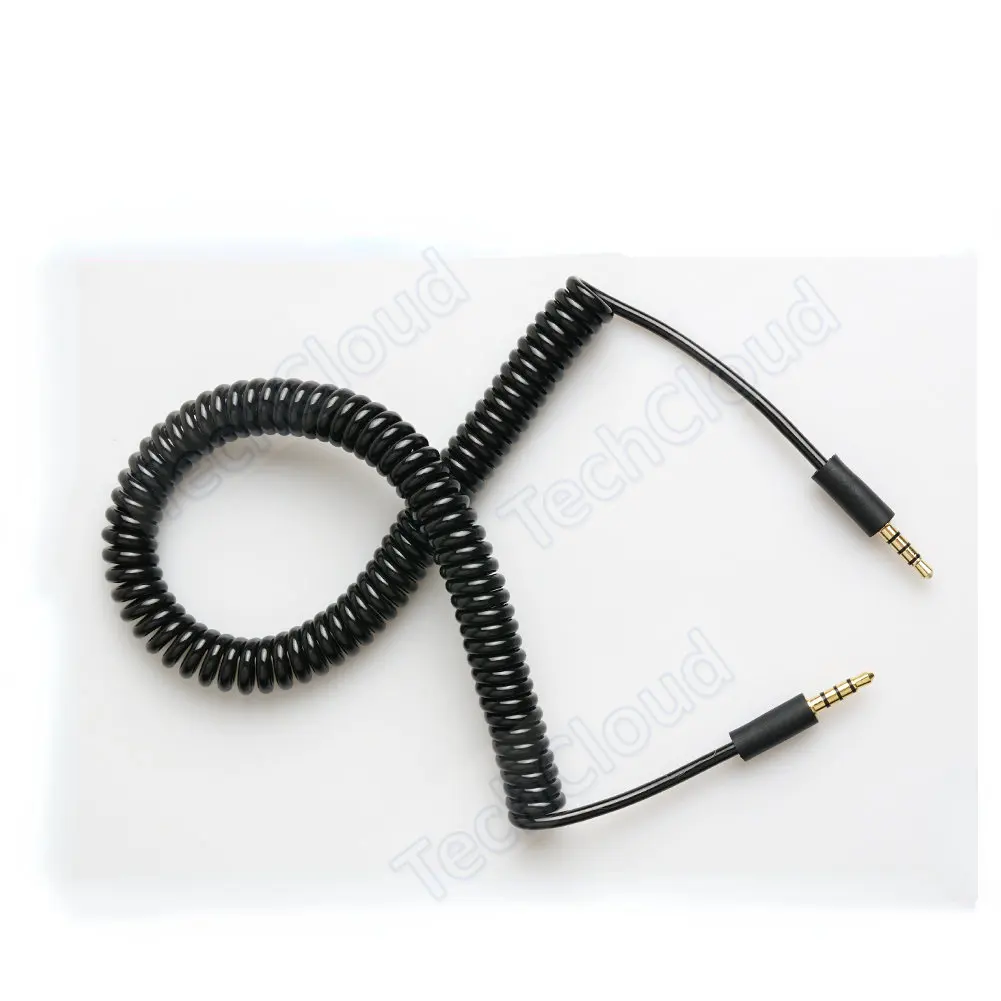 3.5mm kabel spiralny sprężynowe złącza TRRS, moce do klawiatury typu Micro-miki Audio typu Corne 1/8 \'\'4-biegunowe przewód Audio