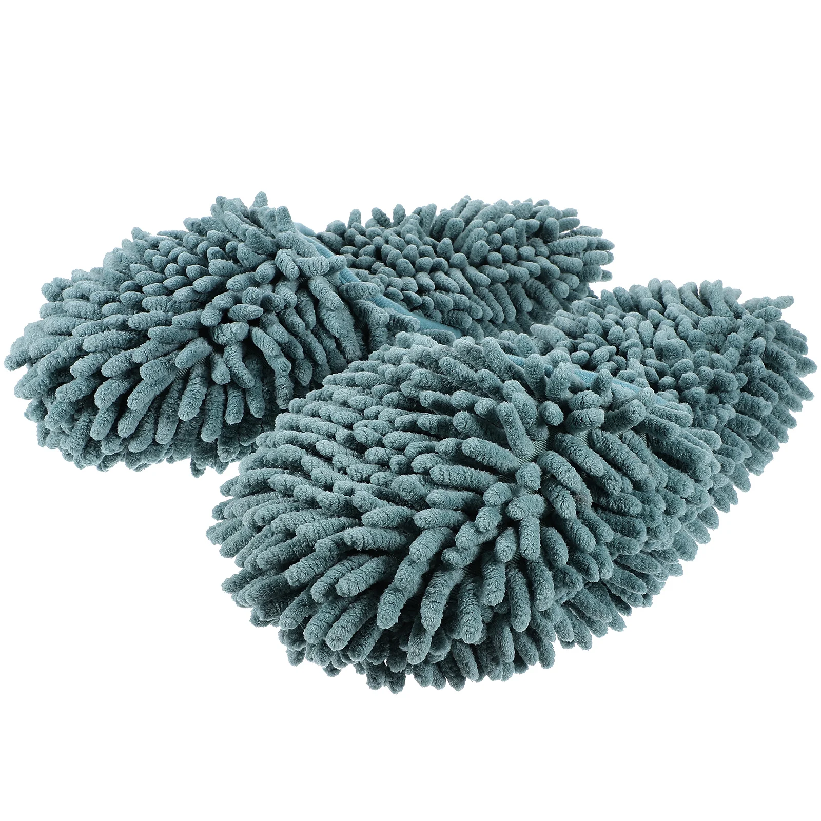 

Chenille Mop Slippers Washable Reusable Sweep Shoes for Home Cleaning Floor Kitchen Bathroom Office Gray Green One Size