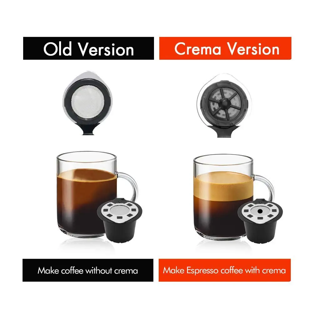 New upgrade Crema&Normal Version Reusable  Refillable Nespresso Coffee Capsule For Nespresso Machines Coffee Filter Cup Pods