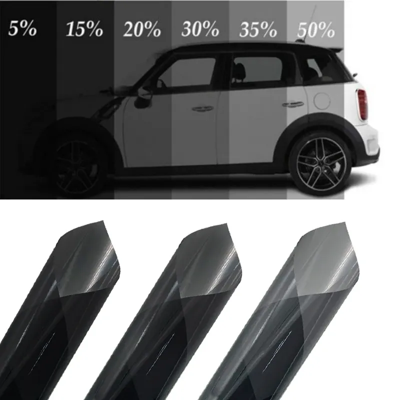  Multi-size Black Car Window Film Roll Car Auto Home Self Adhesive Glass Tint Privacy UV Protector Window Sticker Sun Shade Film 