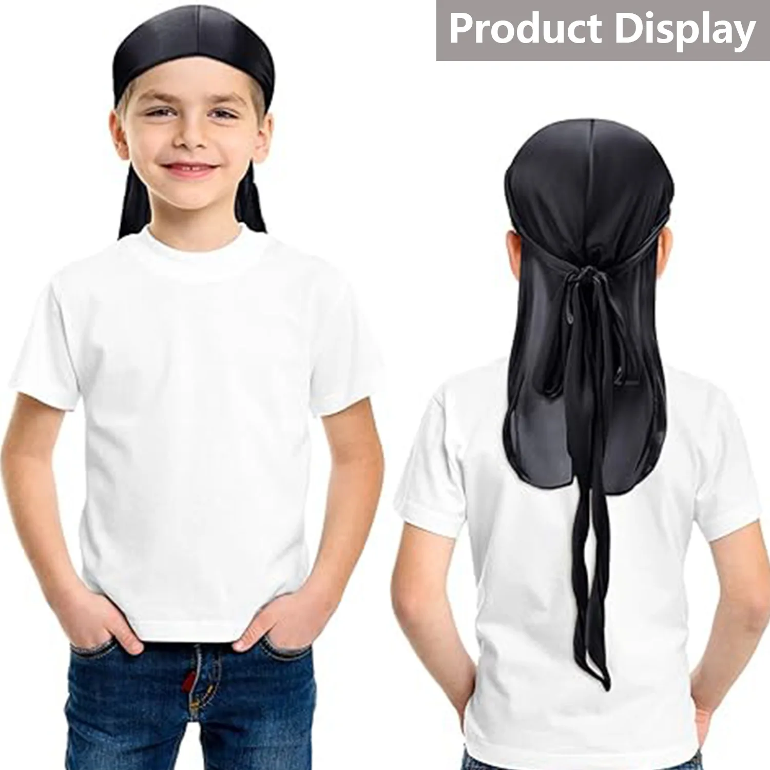 

Children's Rayon-Like Hats: Stylish, Trendy Hats for Boys with High-Stretch, Long-Tail Scarf Design