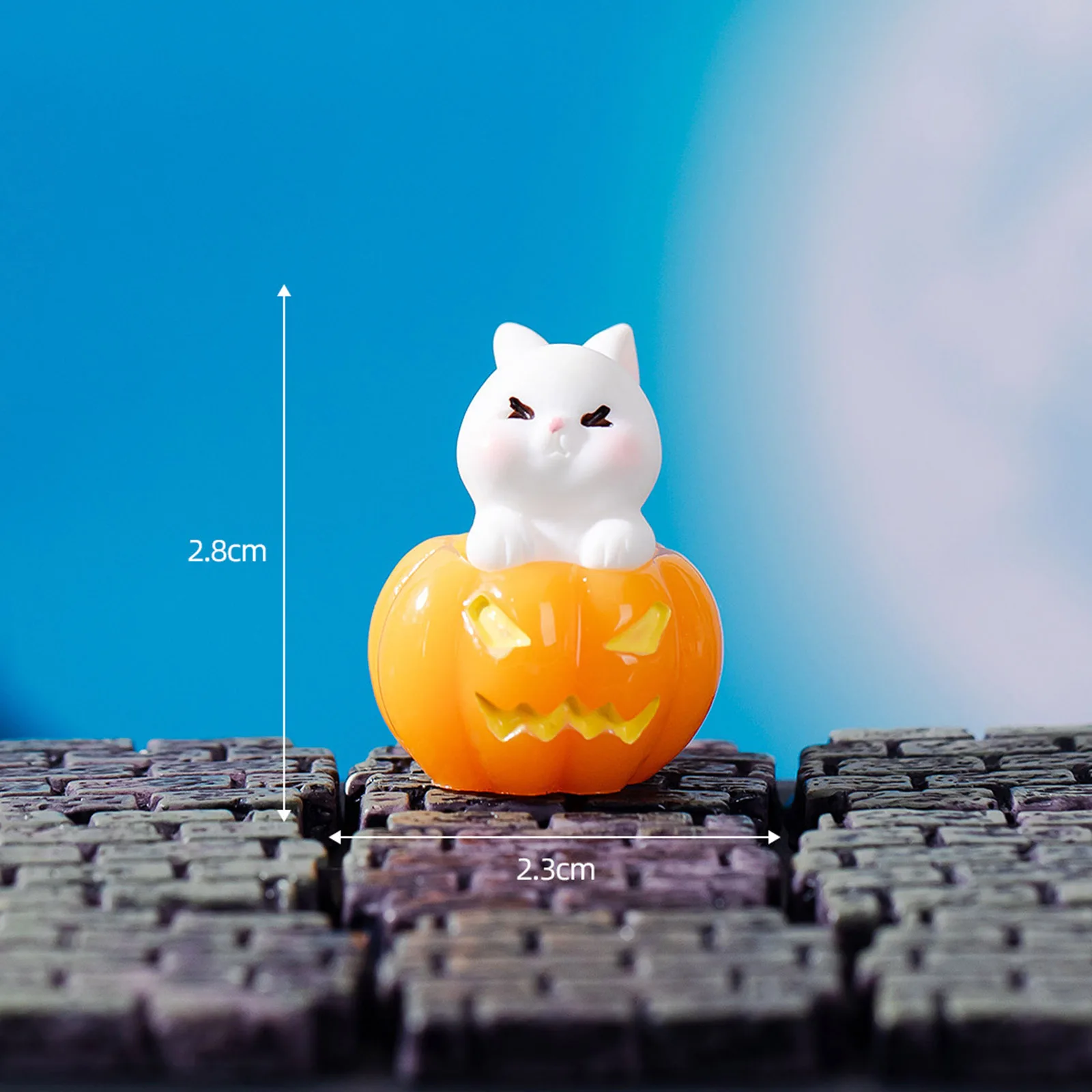 Resin Mini Halloween Micro Figurines Landscape Miniature Ghost Pumpkin Home Decoration Halloween Fairy Garden DIY Model Ornament