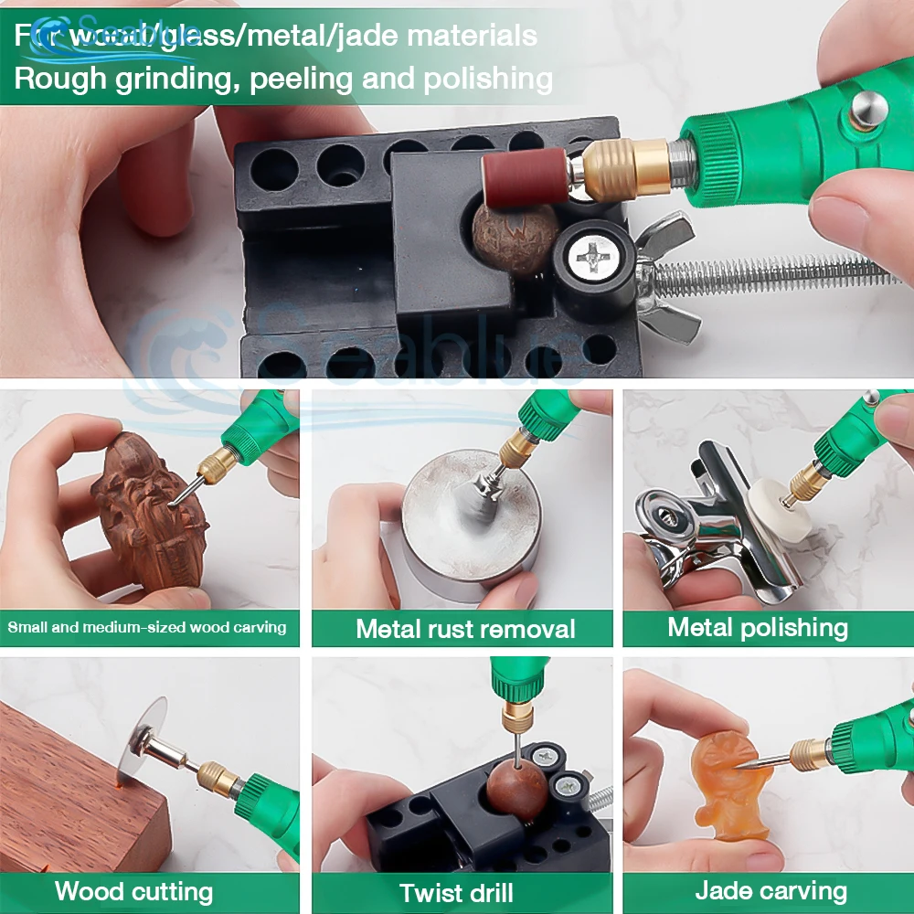 アクセサリーセット付きミニ電動ドリルグラインダー,電気彫刻機,回転工具,0.5-3.2mm, 12v