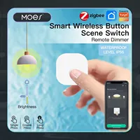 Tuya ZigBee Smart Key Switch Wireless Remote Control Key Controller Multi-scene Linkage Smart Switch Battery Powered Automation