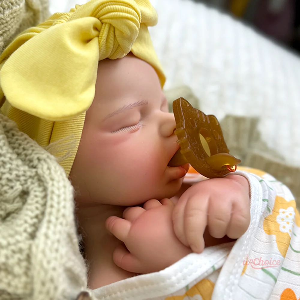 ตุ๊กตาซิลิโคนรีบอร์นขนาด 20 นิ้ว เหมือนจริง ตุ๊กตา Loulou เด็กผู้หญิง งานแฮนด์เมด ตุ๊กตาน่ารัก หลับตาเหมือนเด็กแรกเกิด สำหรับสะสมและเล่น