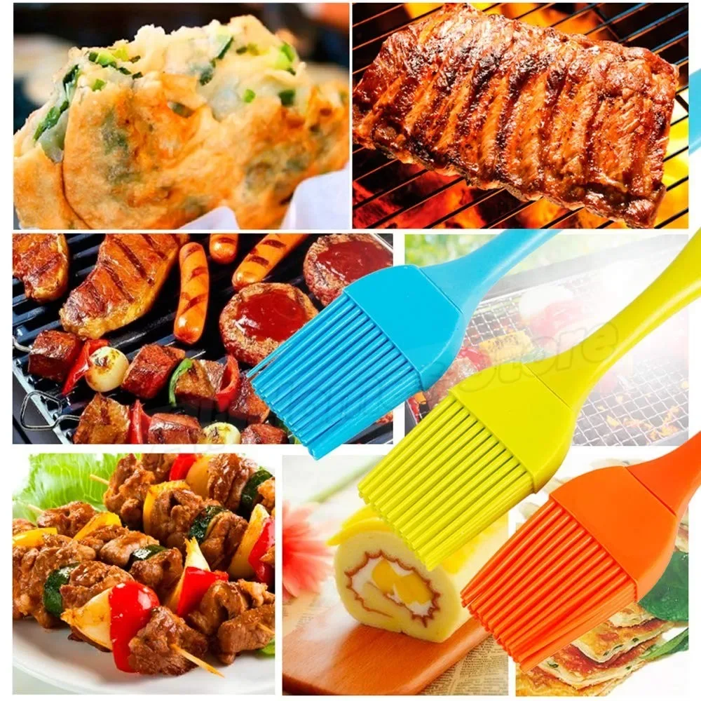 Silicone Barbeque Brush Cooking BBQ Basting Brush Upgrade Heat Resistant Pastry Brushes Oil Brush Cooking Baking and Grilling