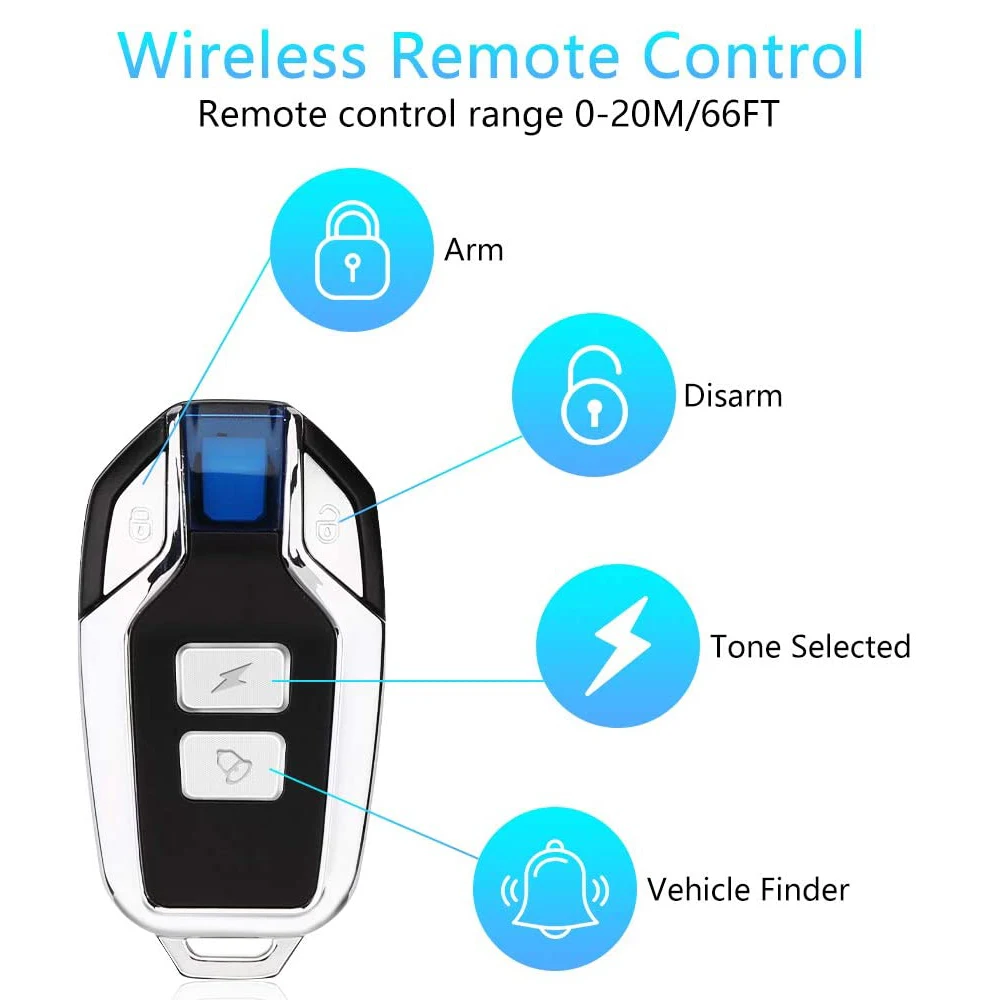 Rockbye Remote Control For Wireless Anti-Theft Motorcycle Bike Vehicle Alarm