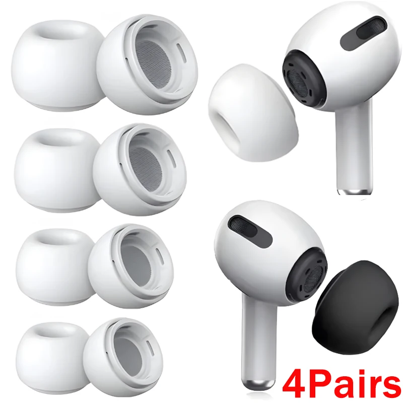 4/1 par miękkich silikonowych wymiennych końcówek dousznych do słuchawek Apple Airpods Pro 1/2 Gen Protective Earbuds Cover Noise Reduction Hole Ear-pad