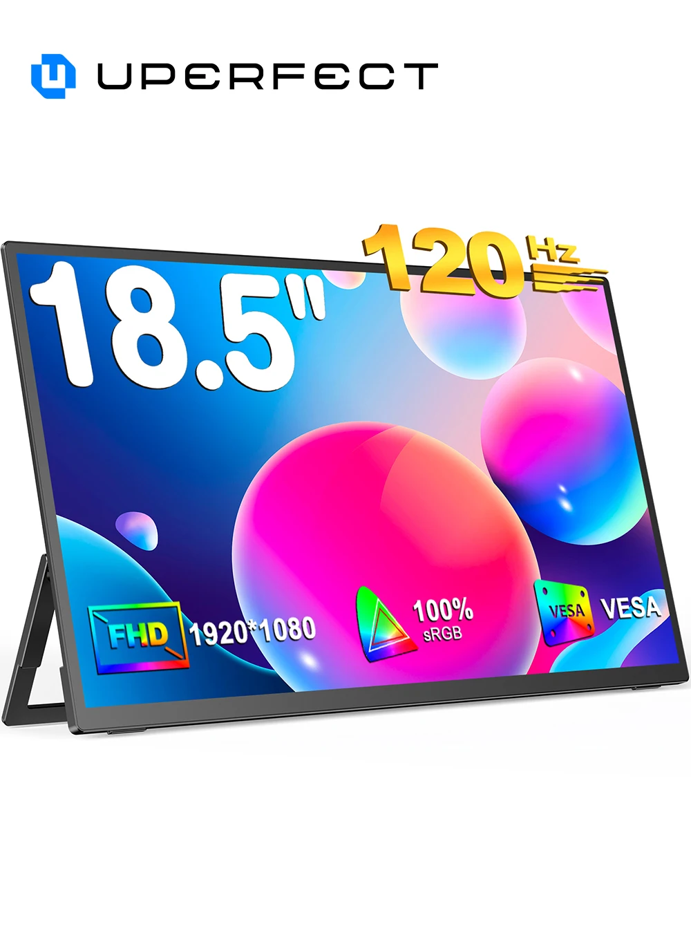 完璧な 18.5 インチモニター 120HZ FHD HDR IPS ラップトップコンピュータゲームディスプレイ HDMI USB C 外部スクリーンデュアルスピーカー VESA