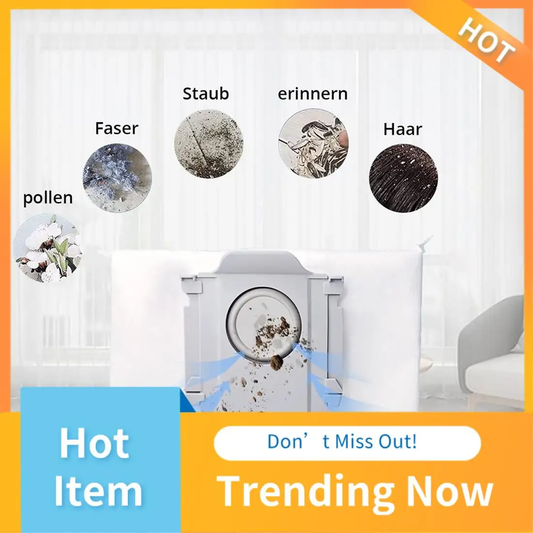 

A13I-Vacuum Cleaner Bag For Xiaomi Roborock Q7 MAX/Roborock Q7 MAX+, Replacement Dust Bag Accessories