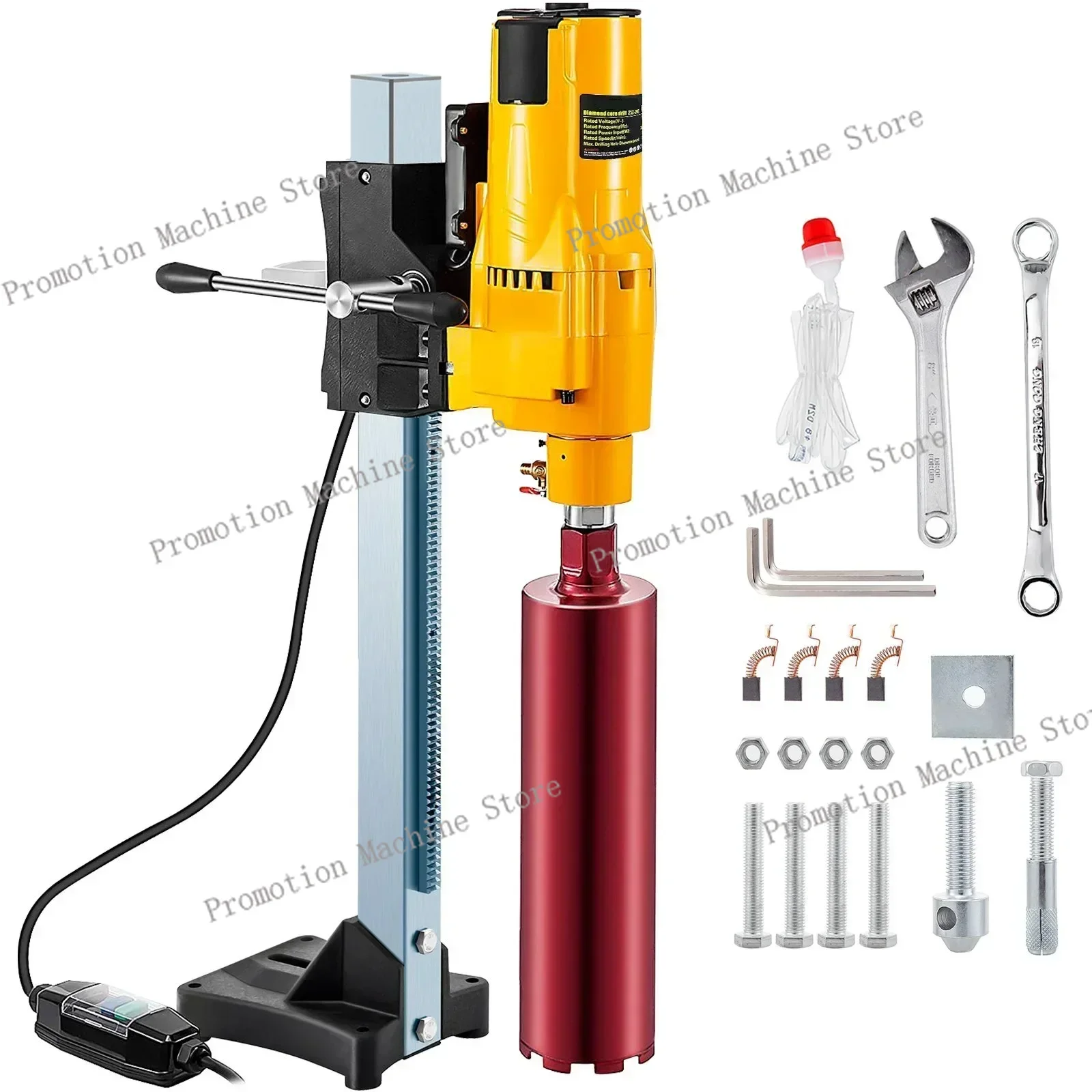 

Алмазный станок для колонкового бурения 3980 Вт, 8 дюймов/205 мм, установка для алмазного колонкового бурения с подставкой и сверлами для сверления бетона
