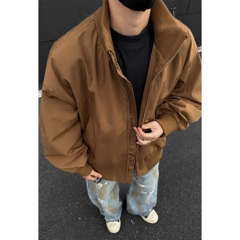 

Mens Jacket Coat Men 90S Fleeced Brushed Interior Lining Insulation Warm Soft Comfortable Cozy Winter Fashion Original Vintage