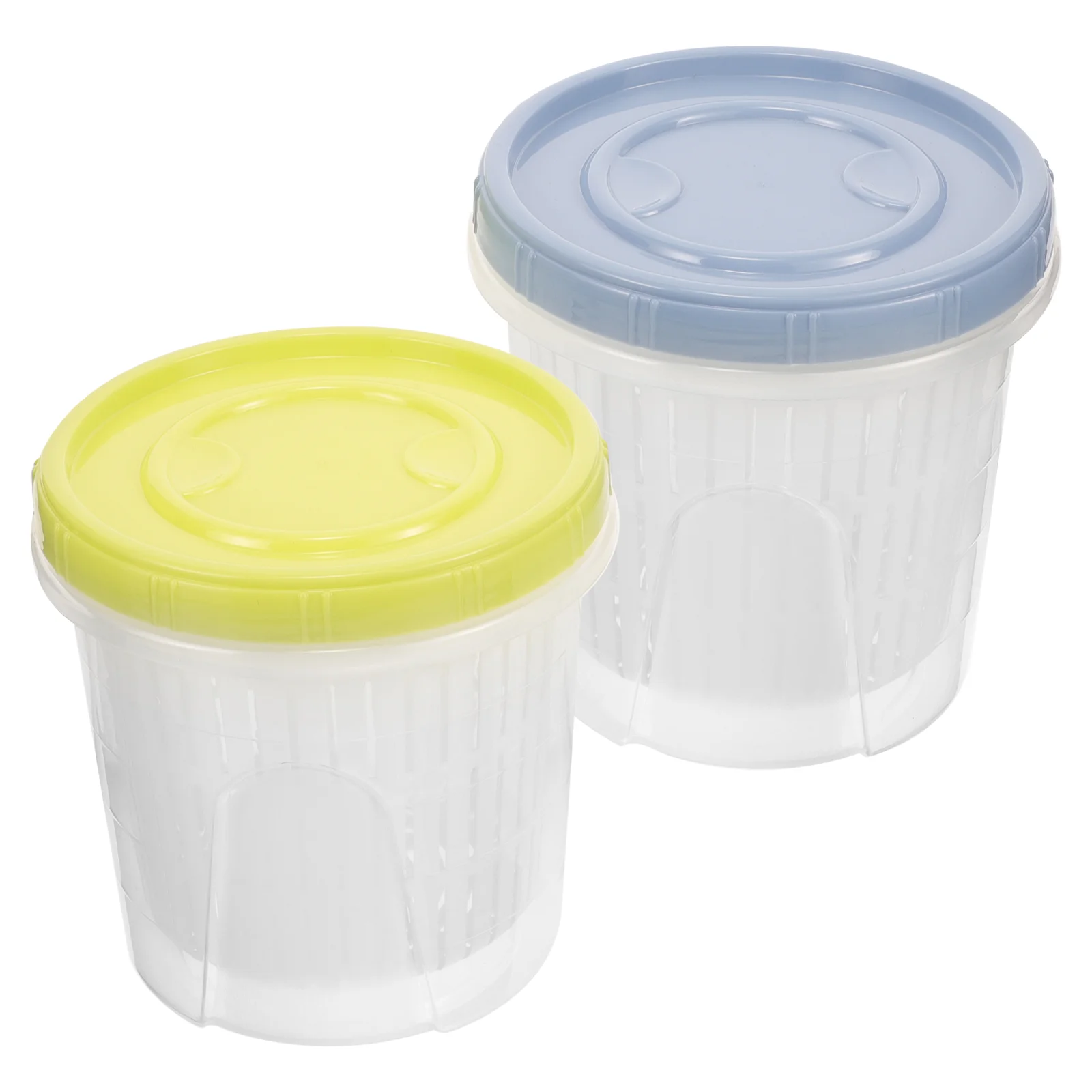 2 Pcs Airtight Strainer Small Olive Pickle Containers Jar with Lid Vegetable Kitchen Pp