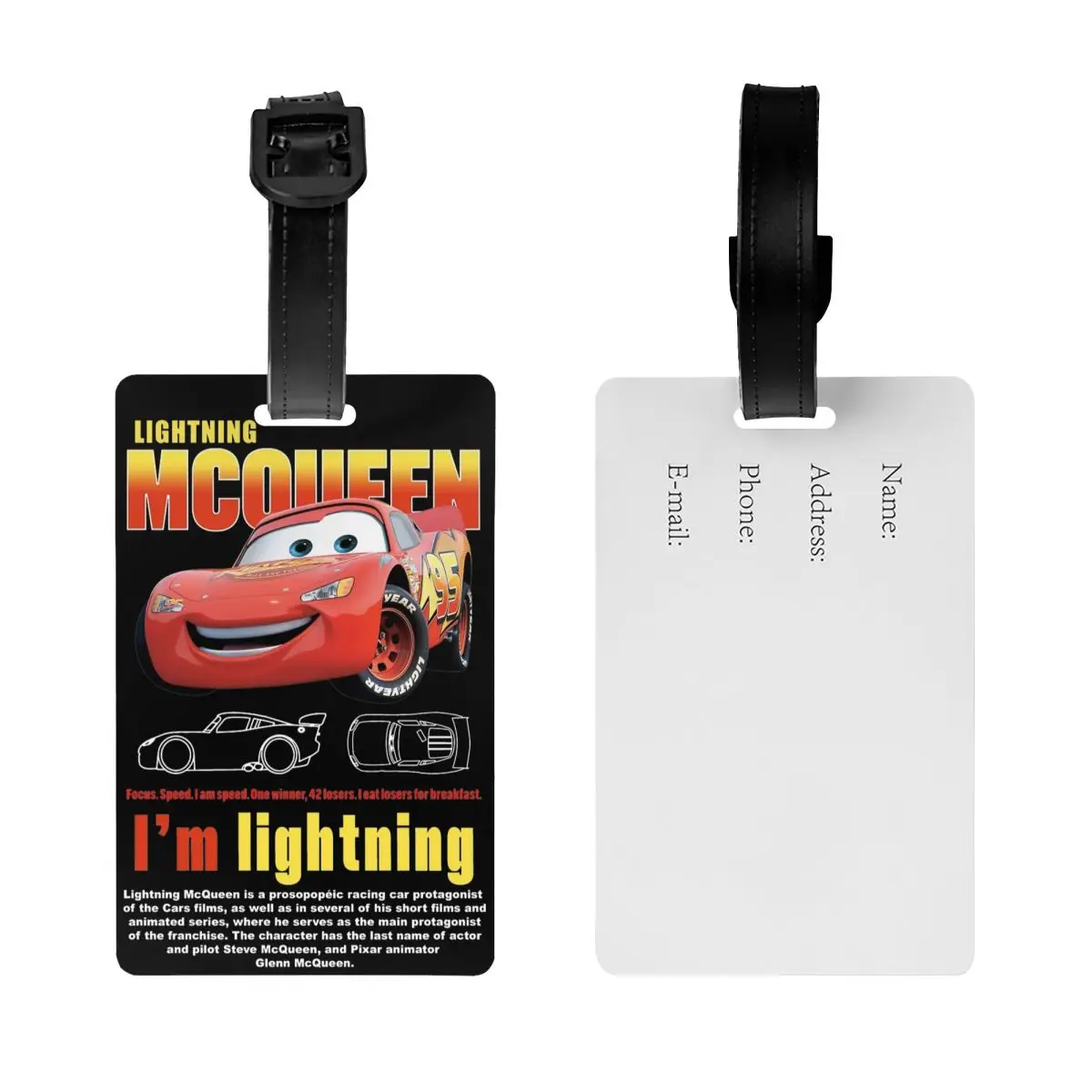 Lightning Mcqueen Cars Galaxy Luggage Tags Travel Silicon Portable Label Holder Baggage Tag Name ID Address Suitcase Tag Gifts