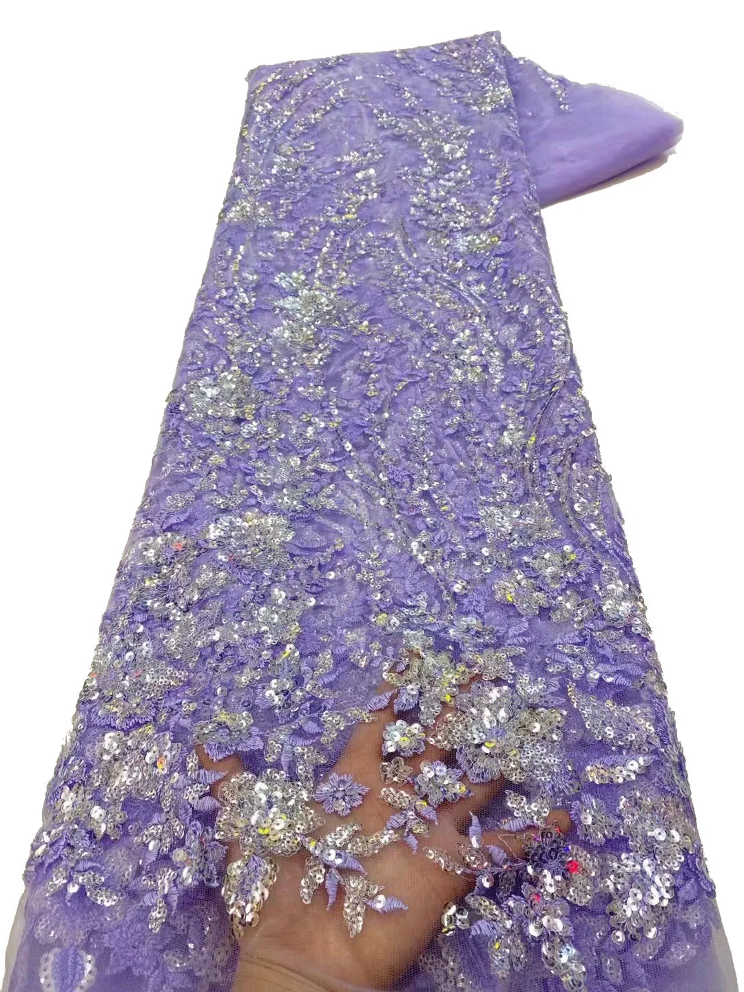 

New Beautiful Sequin Tulle Lace Embroidery,African Style Grace Fashion Sequin Party Evening Dresses/5yards
