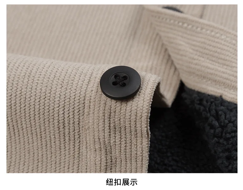 Heavy Chunky High Pit Chunky Strip Vintage Cord Langarmshirt Herren Herbst Winter Baumwolle Cargo Shirt Jacke – Detail 17