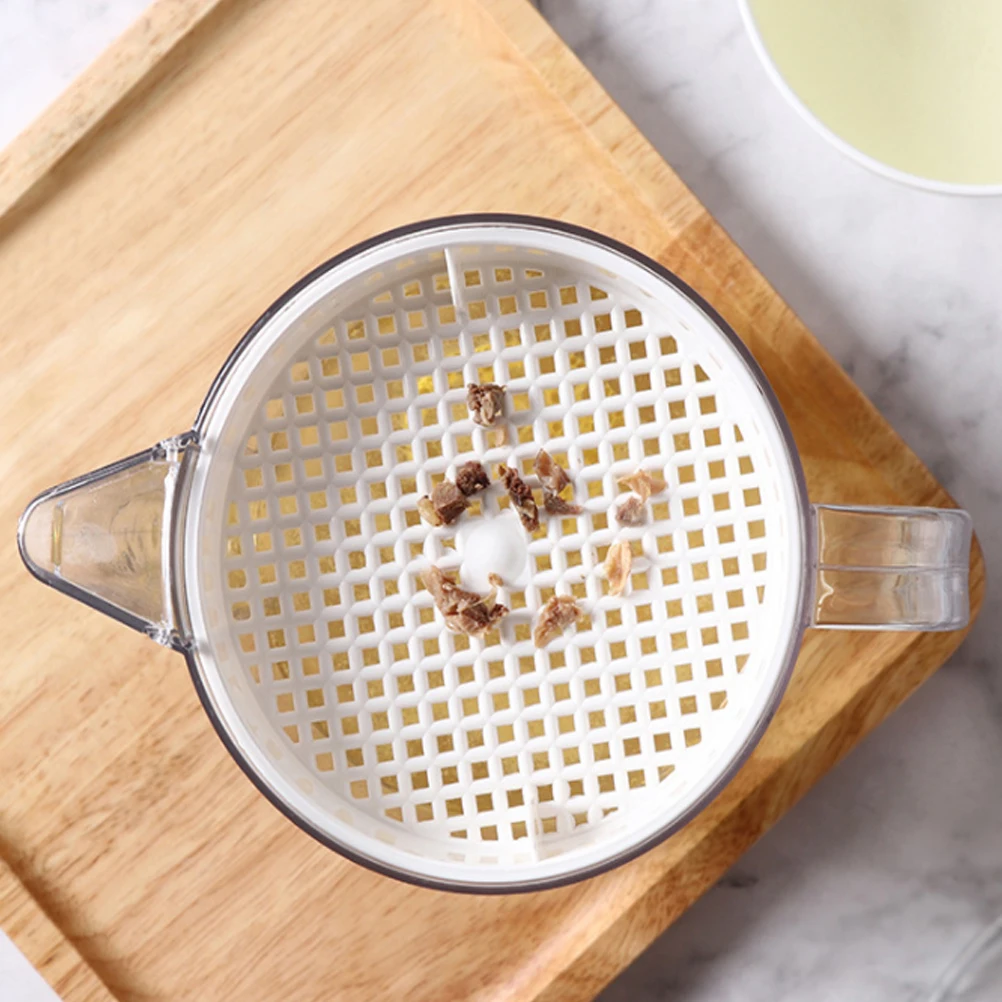 

1pc 1500Ml Grease Separating Measuring Cup Premium Fat Separator Strainer Filter Soup Bone Catcher Microwave Refrigeration
