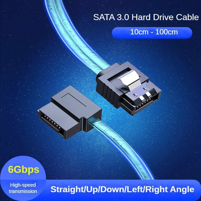 Direto Hard Drive Cabo de Dados, Fast Charge Cord, Up Down, Esquerda direita angular, HDD, SATA 3.0, SATA 3, 6Gbps, DIY, HDD