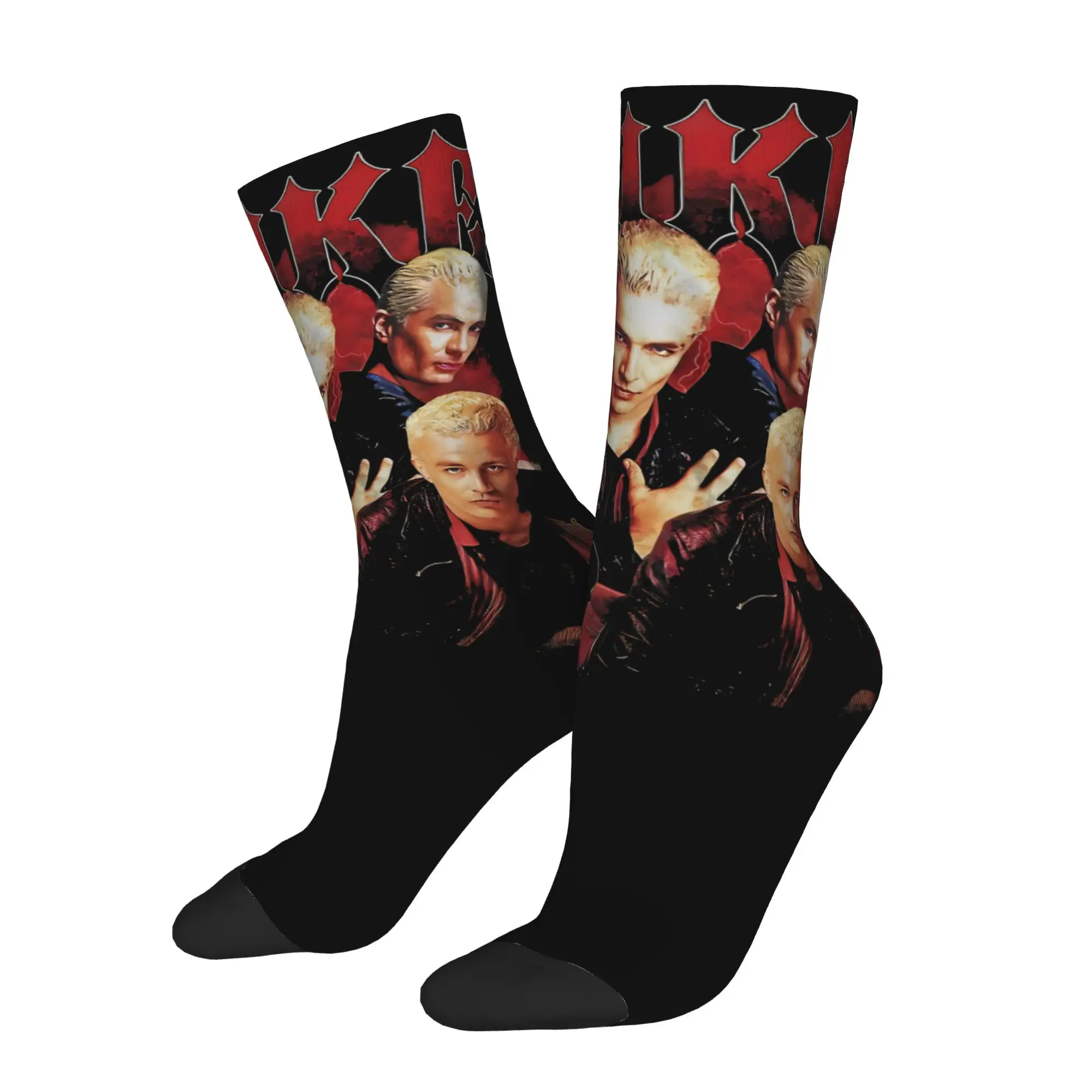 Vintage Buffy the Vampire Slayer Spike Socks Men Women Socks Harajuku Spring Summer Autumn Winter Middle Tube Stockings Gift
