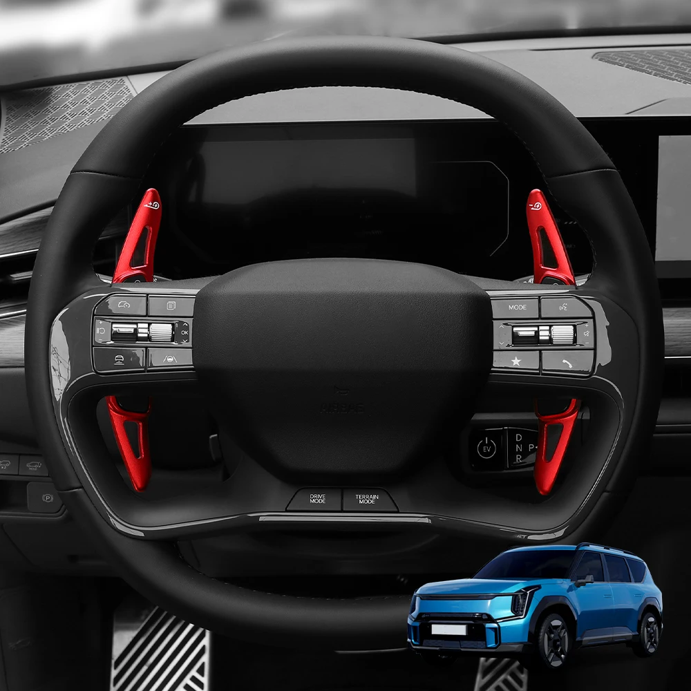 

2Pcs Steering Wheel Paddle Shifter Extension Trim For Kia EV9 2024-2025 LHD/RHD Aluminum Alloy Car Accessories