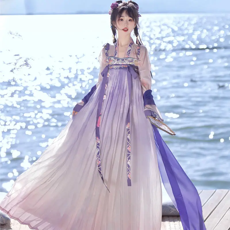 Hanfu dress Female ancient Chinese Tang Dynasty cosplay traditional fresh elegant fairy dance Hanfu dress set