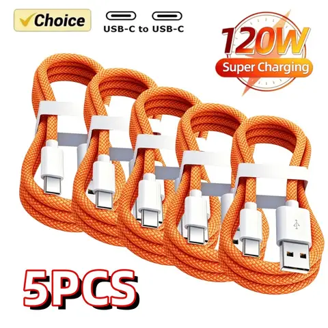 5PCS USB A Cable to USB C 240W Fast Charging Charger Cable Supports Fast Charging For iPhone 17 16 15 Samsung Huawei Xiaomi etc