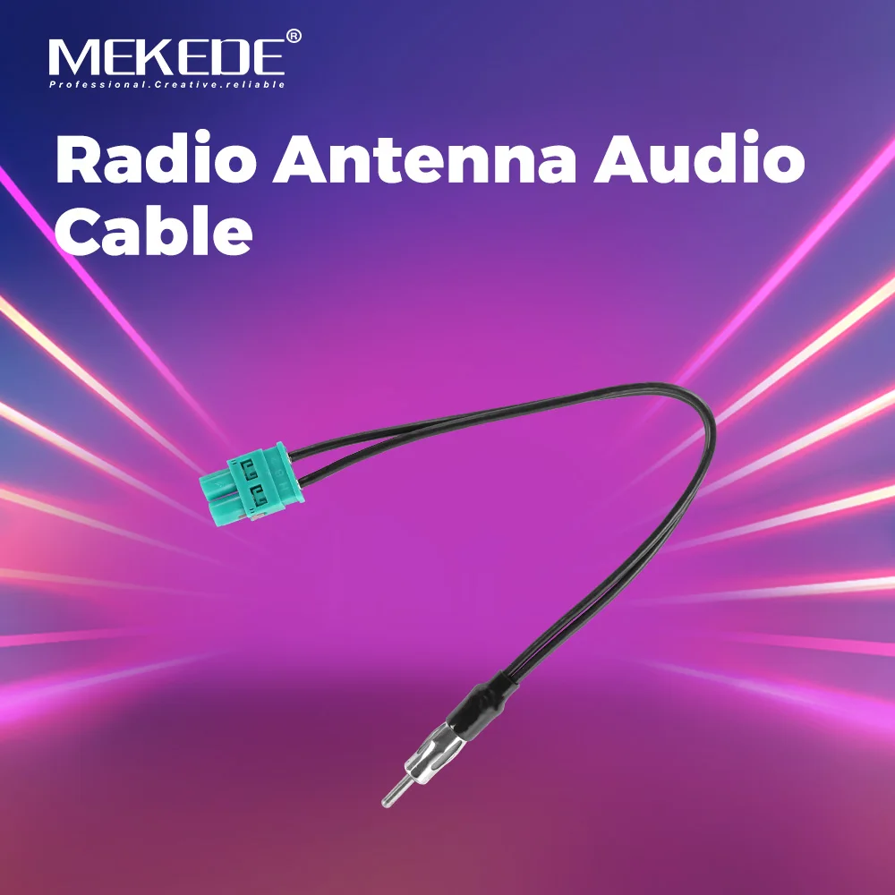 Mekede adaptador de reprodutor de rádio de carro, cabo de áudio de antena para audi/vw/volkswagen macho duplo fakra para din rf cabo aéreo de rádio