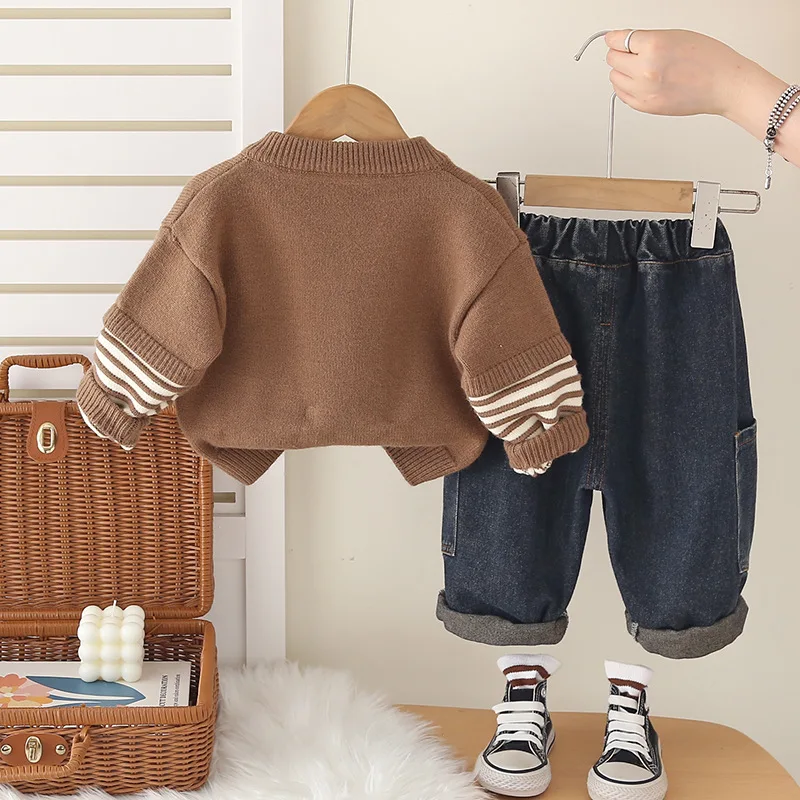 New Spring Autumn Baby Boys Clothes Suit Children Cartoon Jacket T-Shirt Pants 3Pcs/Sets Infant Casual Costume Kids Tracksuits