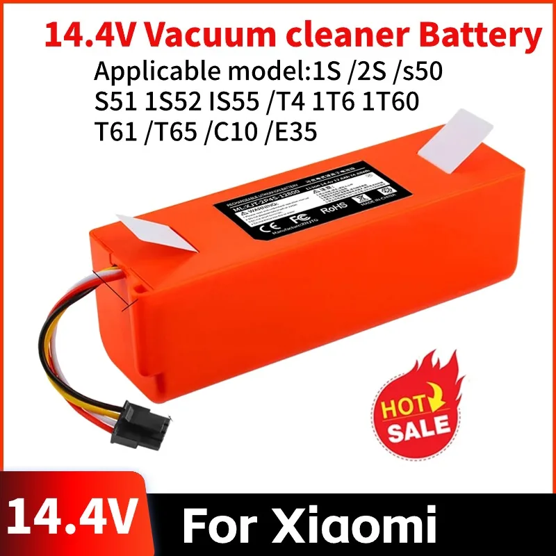 

Newest 12800mAh 14.4V li-ion battery for XIAOMI ROBOROCK Vacuum Cleaner S50 S51 T4 T6 mi robot Vacuum Cleaner accessories