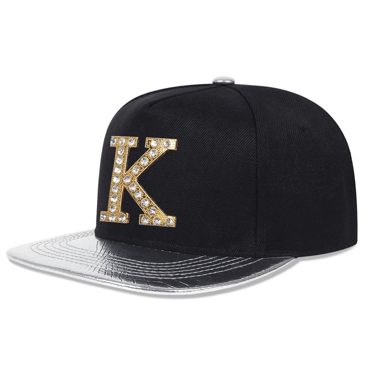 Unisex K Letter Label With Drill Hip-hop Hats Spring Autumn Outdoor Adjustable Casual Baseball Caps Sunscreen Hat