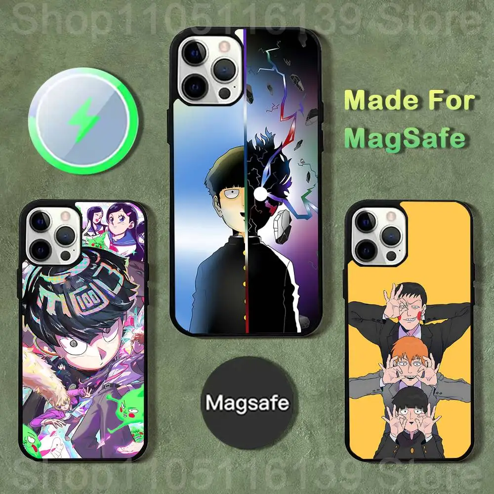 

M-Mob Psycho 100 Anime Phone Case For iPhone 17,16,15,14,13,12,11,Pro,Max,Plus,Mini,SE4,E Magnetic Magsafe Wireless Charging