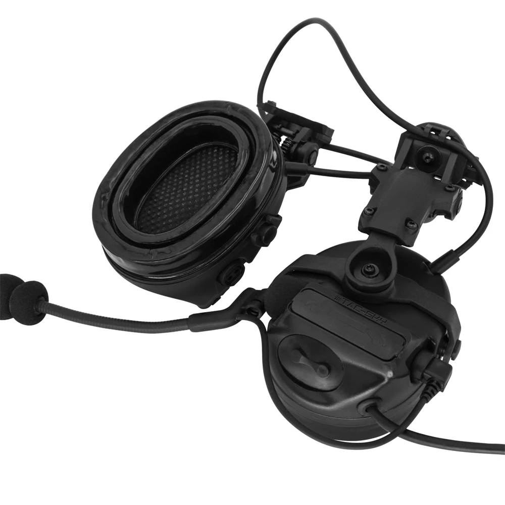 Tactical Headset C3 COMTA III Noise Canceling Pickup Hearing Protection Shooting Headset with Tactical Helmet ARC Rail Adapter